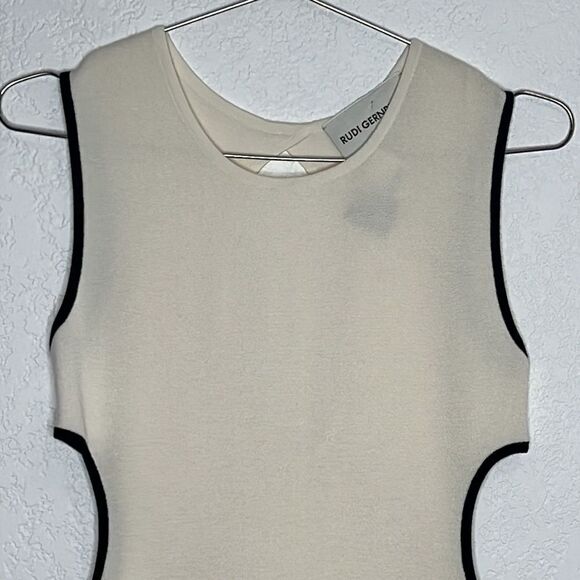 NWT RUDI GERNREICH White Sleeveless Cutout Dress Medium - Picture 4 of 16